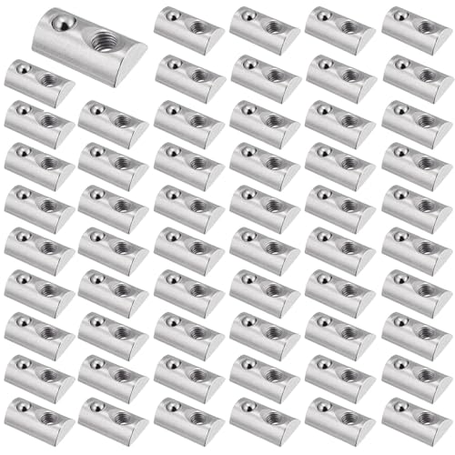 M8 Nutenstein, 50 Stück Nutensteine mit kugel Nut 8, Federkugel T Nutsteine Set, mit Zentrierung Federkugel, Für Profile mit 8 mm-Nuten, Für Aluminiumprofile Extrusionsschlitz von thirei