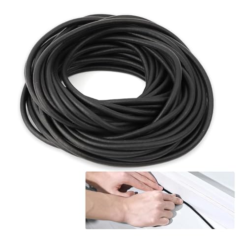Rundschnur Dichtung, 10 m x Ø6 mm Gummi Rundschnur Dichtung, Fugen Dichtschnur, Hochtemperaturbeständig Rundschnur Fugen-Dichtschnur, Flexibles Fugen Dichtschnur für Fensterabdichtung, Wänden von thirei