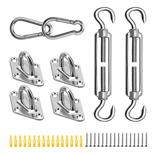 Sonnensegel Befestigungs Kit, Sonnensegel Zubehör 304 Edelstahl Sonnensegel Spanner Zubehör Montage Aufbau Set für Viereck und Dreieck Garten, Awnings Mounting Assembly Set Sonnensegel Befestigungs Kit, Sonnensegel Zubehör 304 Edelstahl Sonnensegel Spanner Zubehör Montage Aufbau Set für Viereck und Dreieck Garten, Awnings Mounting Assembly Set von thirei