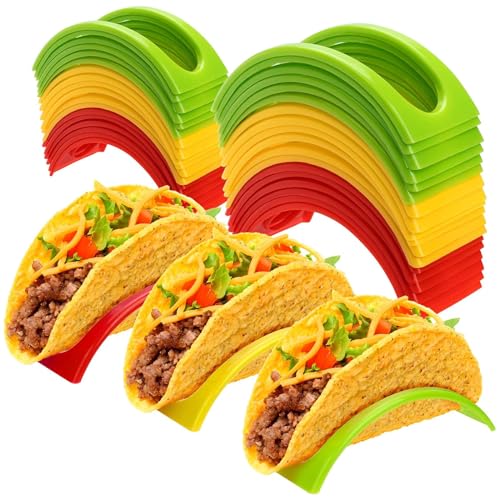 thirei Taco Halter Ständer, 12 Stück Taco Halter, Taco Schalen, Hartplastik Taco Shell Halter Rack, Taco Ständer, Für Restaurant, Zuhause von thirei