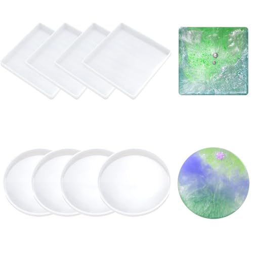 thirei Untersetzer Silikonform Set, 8 Stücke Silikonformen, Harz Untersetzer Formen, Runde Epoxidharz Formen, Resin Harz Untersetzer, DIY Untersetzer Silikon Formen Gießformen thirei Untersetzer Silikonform Set, 8 Stücke Silikonformen, Harz Untersetzer Formen, Runde Epoxidharz Formen, Resin Harz Untersetzer, DIY Untersetzer Silikon Formen Gießformen von thirei
