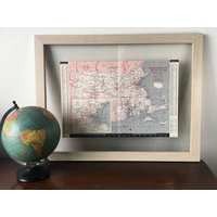 1960Er Jahre Massachusetts & Rhode Island State Map - Vintage Atlas von thisandthatLA