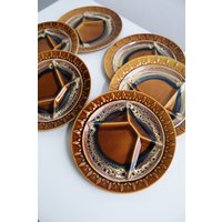 Vintage Plates 60S 70E Sarreguemines Dv. France Fondue Raclette Teller 70Er Jahre, Mid Century Pop Art Set Frankreich Vintage Plates 60S 70E Sarreguemines Dv. France Fondue Raclette Teller 70Er Jahre, Mid Century Pop Art Set Frankreich von thisisjkvintage