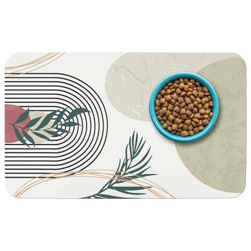 Gemusterte Katzen- und Hundenapfunterlage für Futter und Wasser, 30,5 x 50,8 cm, schnell trocknend, saugfähig, umweltfreundliches Hunde-Tischset Gemusterte Katzen- und Hundenapfunterlage für Futter und Wasser, 30,5 x 50,8 cm, schnell trocknend, saugfähig, umweltfreundliches Hunde-Tischset von thmasamwr