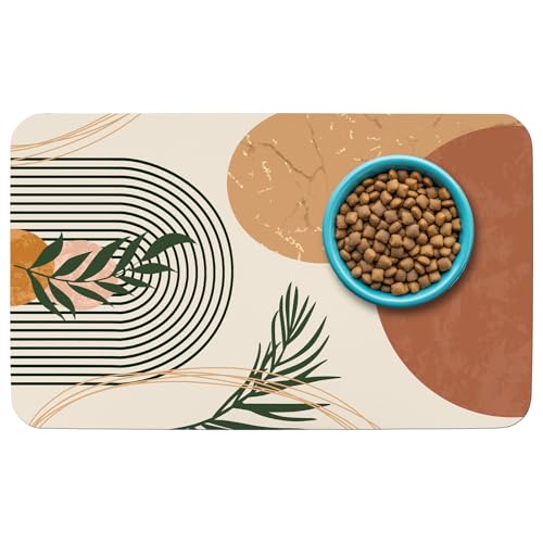 Gemusterte Katzen- und Hundenapfunterlage für Futter und Wasser, 30,5 x 50,8 cm, schnell trocknend, saugfähig, umweltfreundliches Hunde-Tischset von thmasamwr