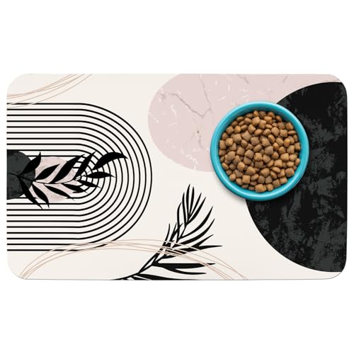 Gemusterte Katzen- und Hundenapfunterlage für Futter und Wasser, 30,5 x 50,8 cm, schnell trocknend, saugfähig, umweltfreundliches Hunde-Tischset Gemusterte Katzen- und Hundenapfunterlage für Futter und Wasser, 30,5 x 50,8 cm, schnell trocknend, saugfähig, umweltfreundliches Hunde-Tischset von thmasamwr