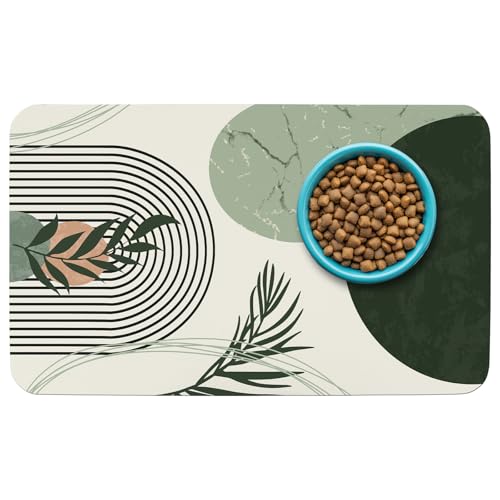 Gemusterte Katzen- und Hundenapfunterlage für Futter und Wasser, 43,2 x 76,2 cm, schnell trocknend, saugfähig, umweltfreundliches Hunde-Tischset Gemusterte Katzen- und Hundenapfunterlage für Futter und Wasser, 43,2 x 76,2 cm, schnell trocknend, saugfähig, umweltfreundliches Hunde-Tischset von thmasamwr