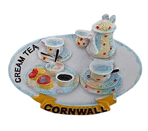 thomas benacci Cornwall Cream Tea Magnet – Scones, Cornish Clotted Cream, Marmelade – Britisches Souvenir für Besucher von Portreath, Newquay, Looe, Tintagel oder Truro von thomas benacci