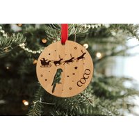Haustier Vogel Weihnachtskugel, Holz Baum Dekoration, Personalisierte Wellensittich Ente Huhn Papagei von threepeakscompany