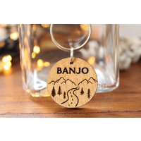 Holz-Hundemarke, Personalisierte Hund Id-Tag, Hunde-Tags Für Hunde, Berg Abenteuer Hundemarke, Katze Tag, Namensschild von threepeakscompany