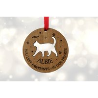 Katze Erinnerung Geschenk Personalisierte Verlust Weihnachtskugel Haustier Denkwürdige Kugel Sympathie Andenken Weihnachtsdekor von threepeakscompany