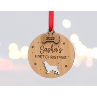 Personalisierte Hunde Erste Weihnachtskugel Hund Weihnachtsdekoration, Haustier-Liebhaber-Weihnachtsgeschenk, Haustier von threepeakscompany