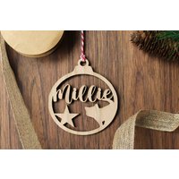 Personalisierte Katze Urlaub Ornament Haustier Weihnachtsgeschenk Dekor Katzenliebhaber Weihnachtsgeschenk, Personalisierte Christbaumkugel von threepeakscompany