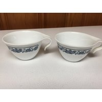 Vintage Corelle Livingware Altstadt Blau Zwiebel Haken Griff Tassen Corning Ware Set Von 8 von thriftyvalue