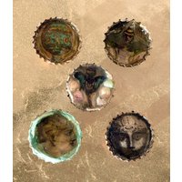 steampunk Flaschenverschluss Magnet Set Von Fünf von thumbprintz
