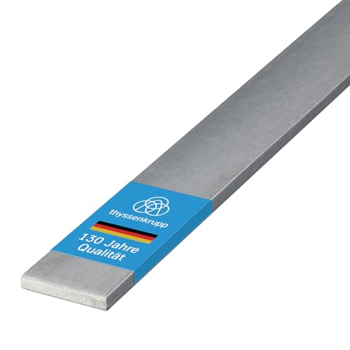 thyssenkrupp Flachstahl Flacheisen verzinkt 50 x 5 mm in 1000 mm Länge | Flachprofil Stahl Flachmaterial | Werkstoff: S235JR von thyssenkrupp