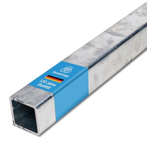 thyssenkrupp Stahl Vierkantrohr verzinkt 50 x 50 x 3 mm in 1000 mm Länge | Quadratrohr | Konstruktionsrohr thyssenkrupp Stahl Vierkantrohr verzinkt 50 x 50 x 3 mm in 1000 mm Länge | Quadratrohr | Konstruktionsrohr von thyssenkrupp