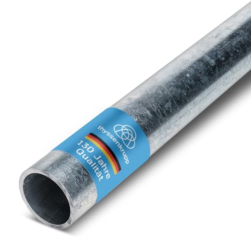 thyssenkrupp Stahlrohr verzinkt Ø 33,7 x 3,2 mm (1") in 1500 mm Länge | Rundrohr Stahl | Konstruktionsrohr von thyssenkrupp