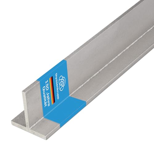 thyssenkrupp T-Profil Edelstahl 20 x 20 x 3 mm in 1500 mm Länge | T-Träger T-Metall | lasergeschweißt | Werkstoff: 1.4301 V2A von thyssenkrupp