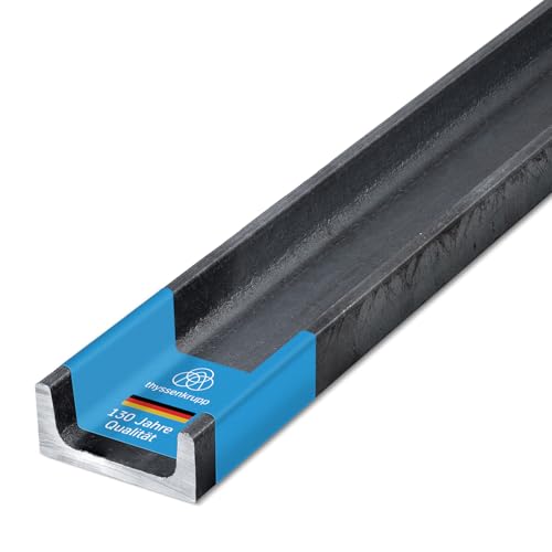thyssenkrupp U-Profil Stahl 25 x 50 x 25 x 5 mm in 2450 mm Länge | U-Stahl | U-Eisen | Stahlprofil | S235JR von thyssenkrupp
