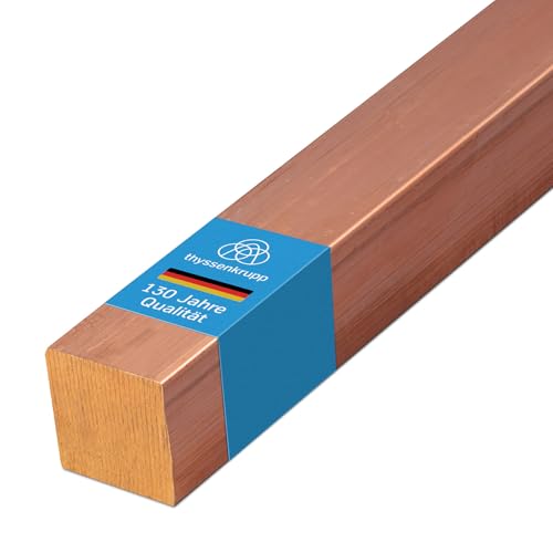 thyssenkrupp Vierkanstab Kupfer 10 x 10 mm in 2000 mm Länge | Kupferstange Kupferstab Vierkantprofil Vollmaterial | CW004A von thyssenkrupp