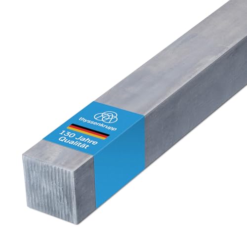 thyssenkrupp Vierkantprofil Edelstahl 12 x 12 mm in 1000 mm Länge | Vierkantstab Vierkantstahl | 1.4301 V2A von thyssenkrupp