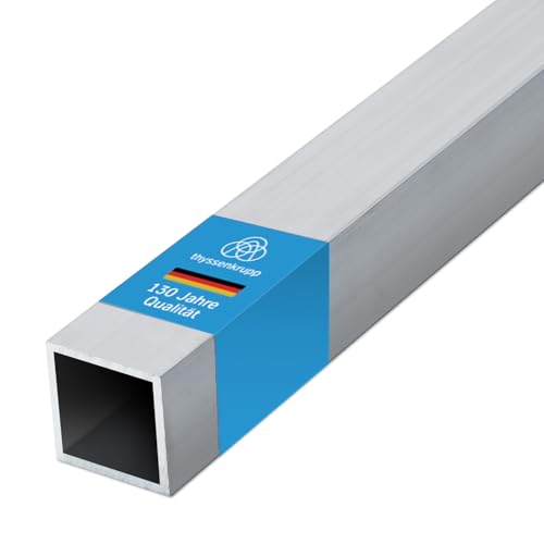 thyssenkrupp Vierkantrohr Alu 60 x 40 x 3 mm in 2000 mm Länge | Reckteckrohr Aluminium | EN AW-6060 von thyssenkrupp