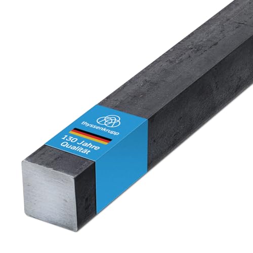 thyssenkrupp Vierkantstahl Vierkantprofil 10 x 10 mm in 1500 mm Länge | Vierkantstab Stahl gewalzt | Werkstoff: S235JR von thyssenkrupp
