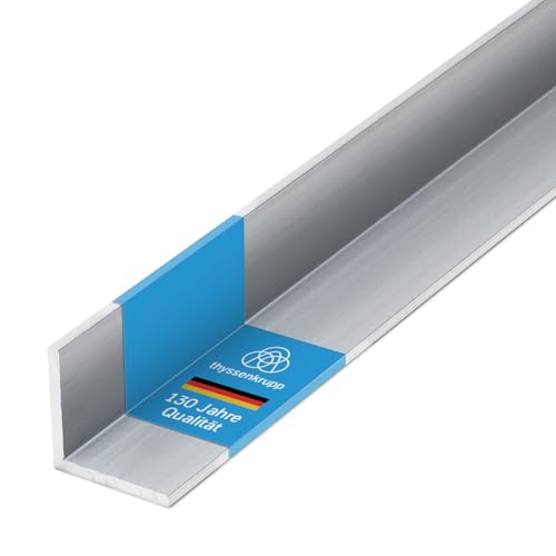 thyssenkrupp Winkelprofil Aluminium 15 x 15 x 2 mm in 2000 mm Länge | Aluwinkel Winkel L-Profil Aluprofil | EN AW-6060 von thyssenkrupp