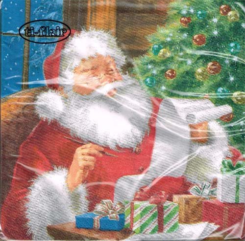 Servietten 33x33cm 20 St. Santa Claus checking Wis von ti-flair