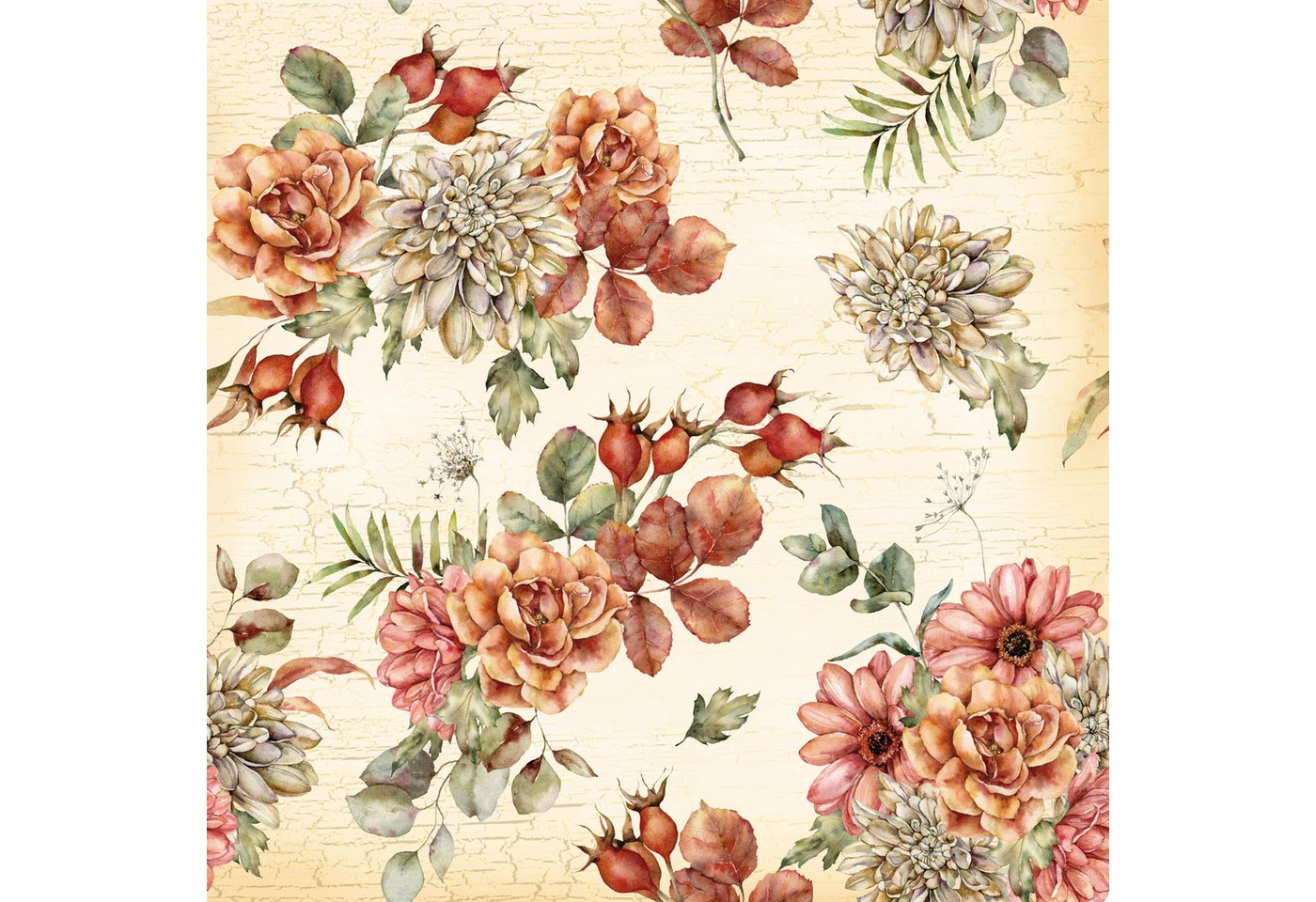 ti-flair Papierserviette, Servietten Papier 33x33cm 3-lag. mit Herbstblumen Motiv 20 Stück ti-flair Papierserviette, Servietten Papier 33x33cm 3-lag. mit Herbstblumen Motiv 20 Stück von ti-flair