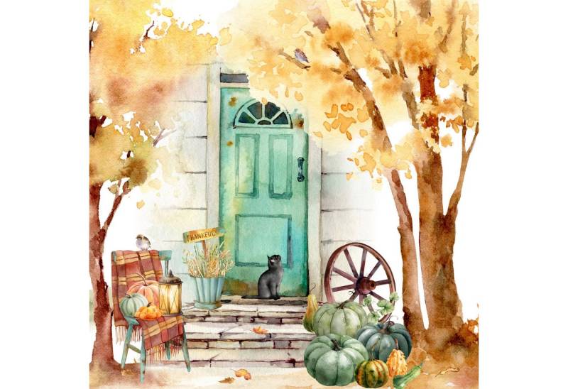 ti-flair Papierserviette, Servietten Papier 33x33cm 3-lag. mit Herbstzauber Motiv 20 Stück von ti-flair