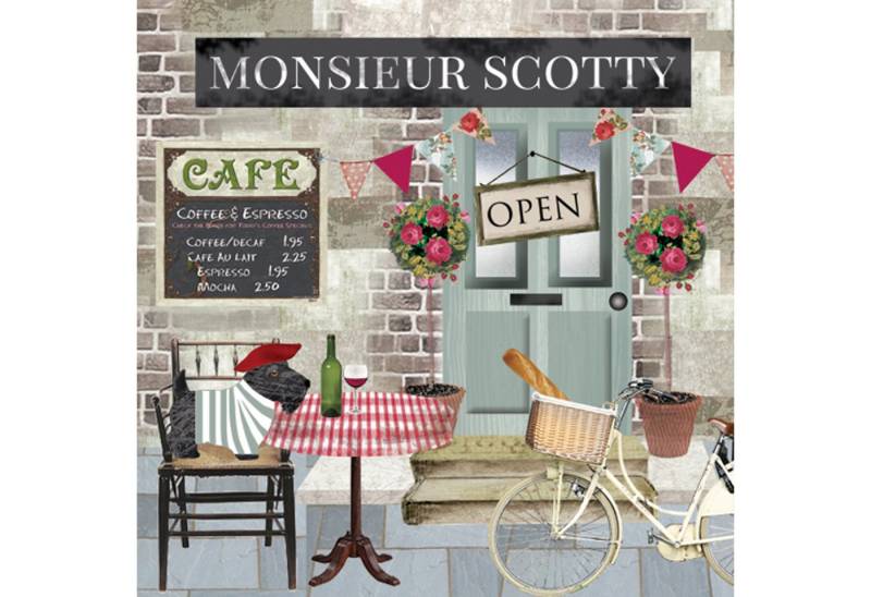 ti-flair Papierserviette, Servietten Papier 33x33cm 3-lagig Cafe in Frankreich Motiv 20 Stück von ti-flair