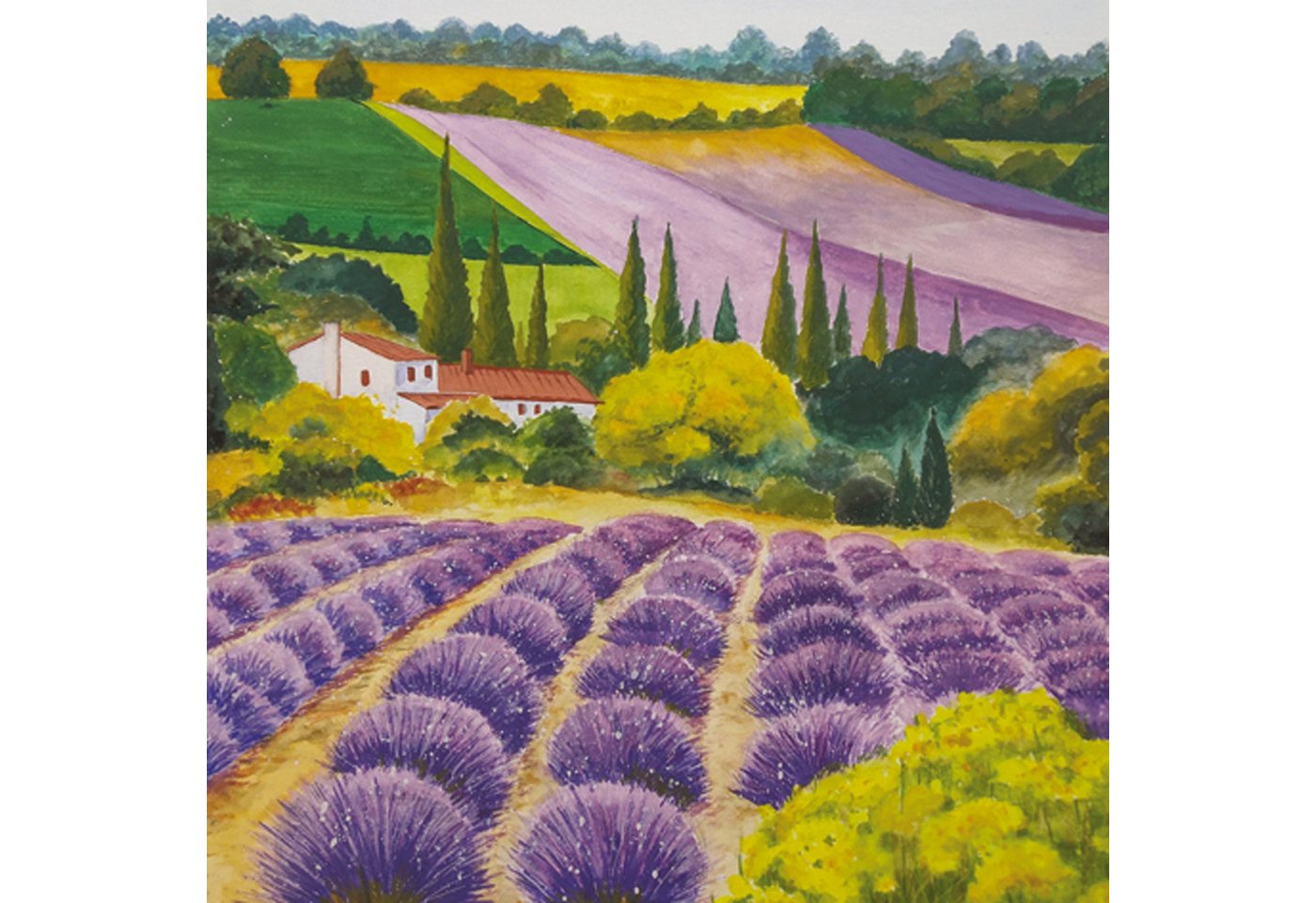 ti-flair Papierserviette, Servietten Papier 33x33cm 3-lagig Lavendel Farm 20 Stück Lila / Grün von ti-flair