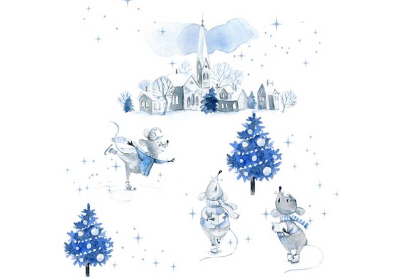 ti-flair Papierserviette, Servietten Papier 33x33cm 3-lagig Mäuse im Winterdorf 20 Stück ti-flair Papierserviette, Servietten Papier 33x33cm 3-lagig Mäuse im Winterdorf 20 Stück von ti-flair