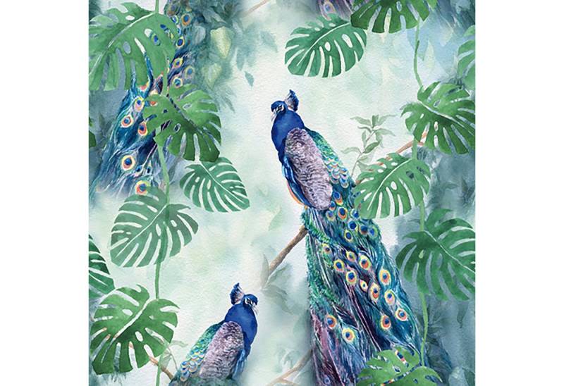 ti-flair Papierserviette, Servietten Papier 33x33cm 3-lagig Pfau Motiv 20 Stück Grün / Blau von ti-flair