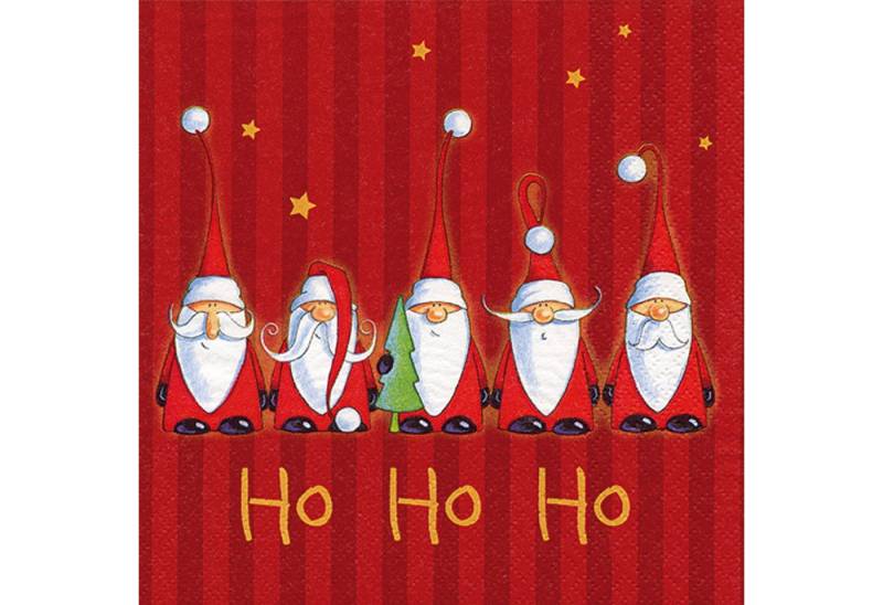 ti-flair Papierserviette, Servietten Papier 33x33cm 3-lagig Weihnachtsmänner Ho Ho Ho 20 Stück ti-flair Papierserviette, Servietten Papier 33x33cm 3-lagig Weihnachtsmänner Ho Ho Ho 20 Stück von ti-flair