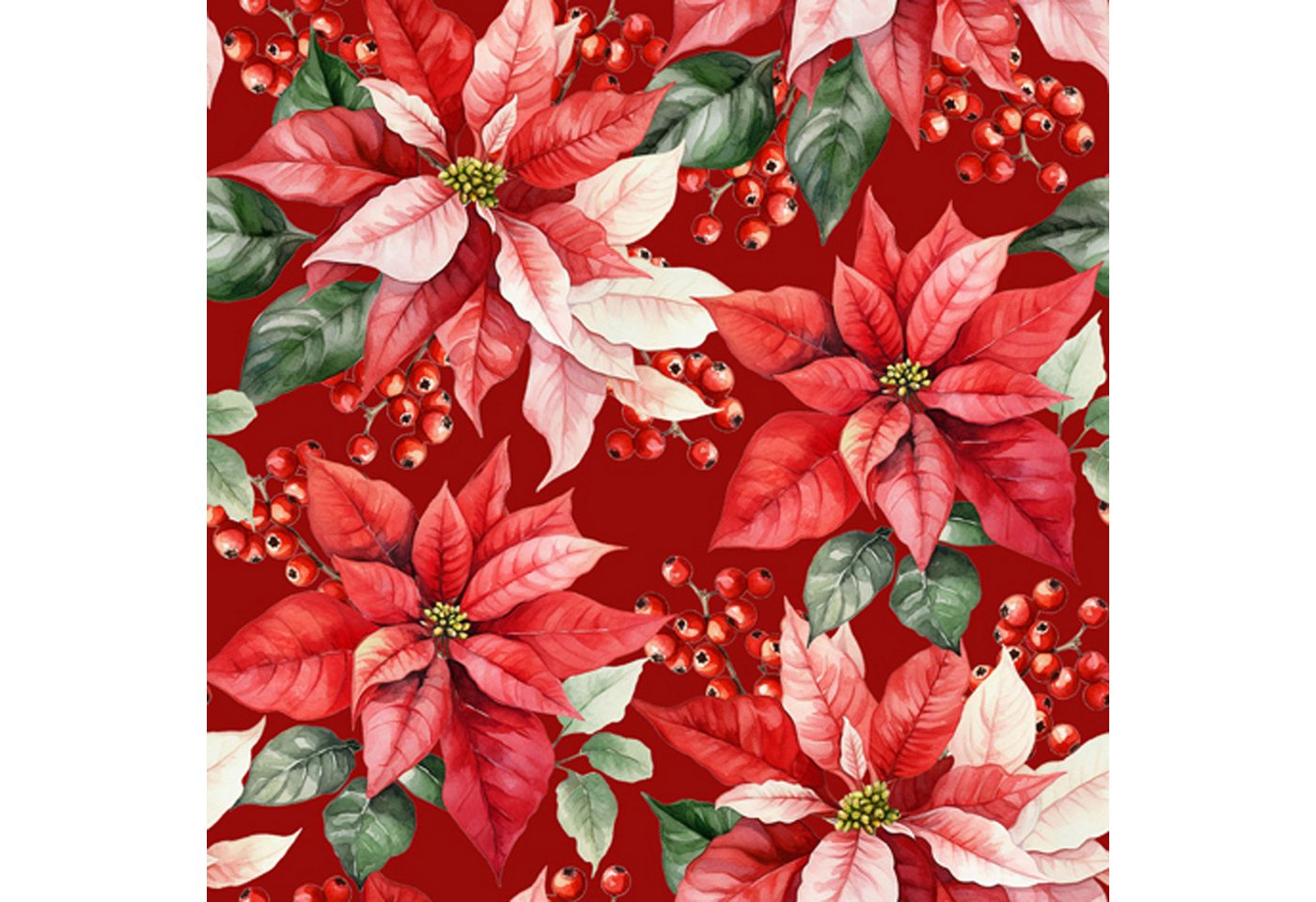 ti-flair Papierserviette, Servietten Papier 33x33cm 3-lagig Weihnachtsstern Blume Motiv 20 Stück ti-flair Papierserviette, Servietten Papier 33x33cm 3-lagig Weihnachtsstern Blume Motiv 20 Stück von ti-flair