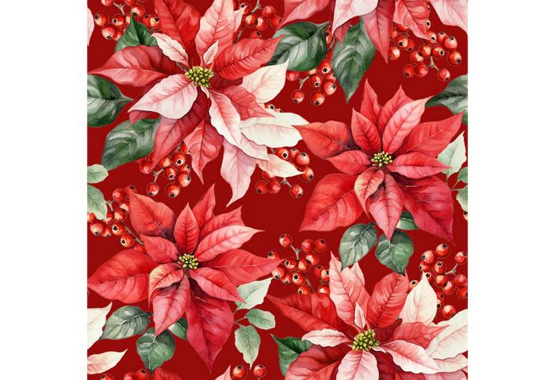 ti-flair Papierserviette, Servietten Papier 33x33cm 3-lagig Weihnachtsstern Blume Motiv 20 Stück ti-flair Papierserviette, Servietten Papier 33x33cm 3-lagig Weihnachtsstern Blume Motiv 20 Stück von ti-flair