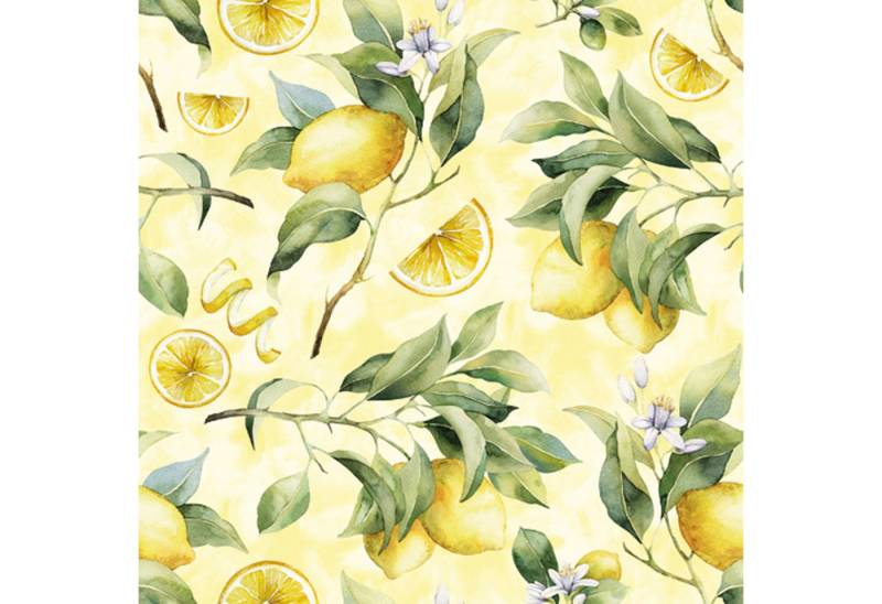 ti-flair Papierserviette, Servietten Papier 33x33cm 3-lagig Zitrone Motiv 20 Stück Gelb / Grün von ti-flair
