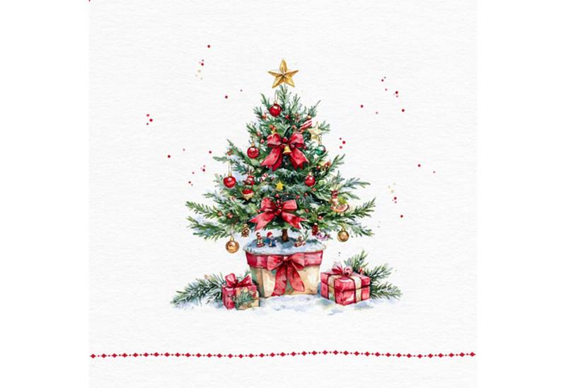 ti-flair Papierserviette, Servietten Papier 33x33cm 3-lagig mit Weihnachtsbaum Motiv 20 Stück ti-flair Papierserviette, Servietten Papier 33x33cm 3-lagig mit Weihnachtsbaum Motiv 20 Stück von ti-flair
