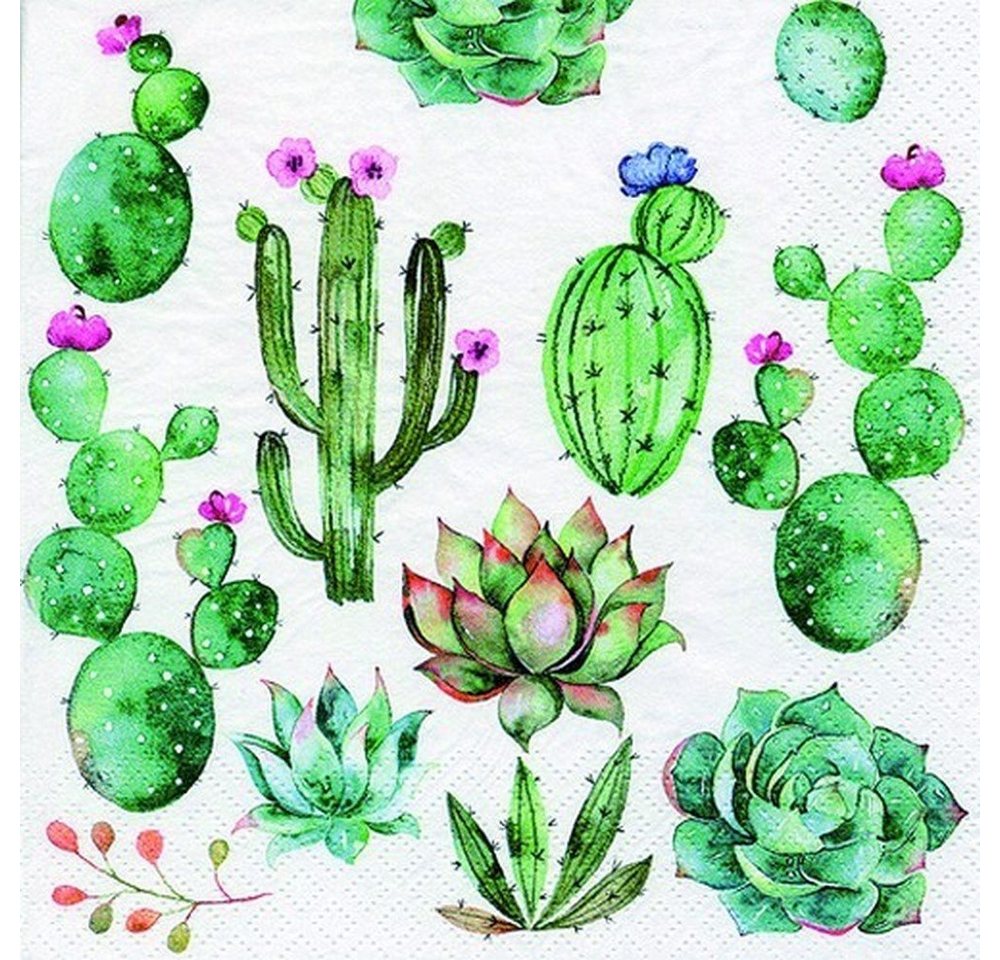 ti-flair Papierserviette 20 Servietten Cactus & Succulents 33x33cm, (20 St) von ti-flair