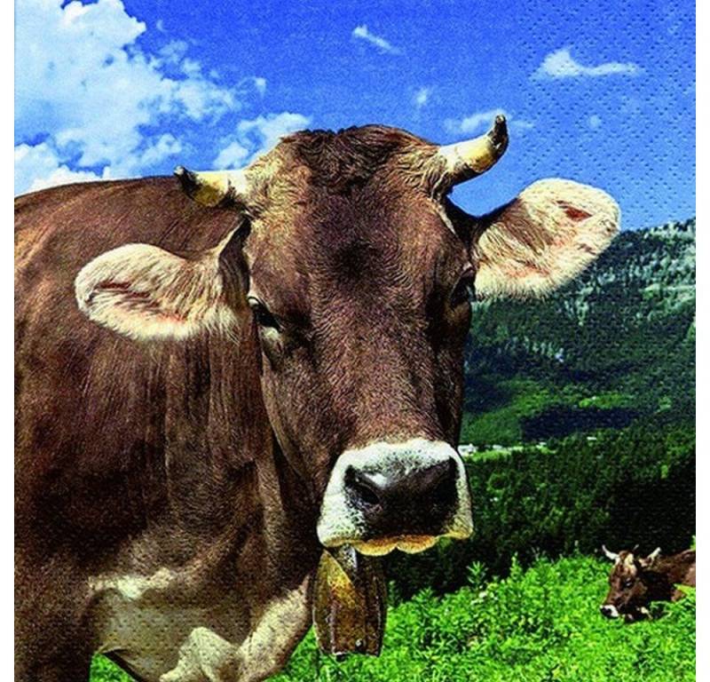 ti-flair Papierserviette 20 Servietten Cow Wally 33x33cm, (20 St) von ti-flair