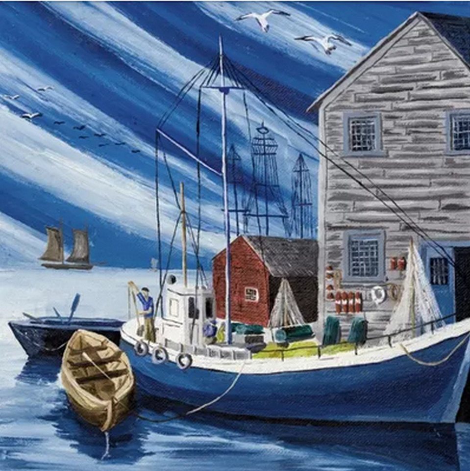 ti-flair Papierserviette 20 Servietten Fishing Harbor 33x33cm, (20 St) von ti-flair