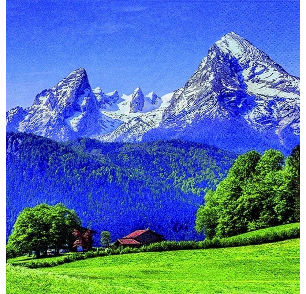 ti-flair Papierserviette 20 Servietten Landscape in the Alps 33x33cm, (20 St) von ti-flair
