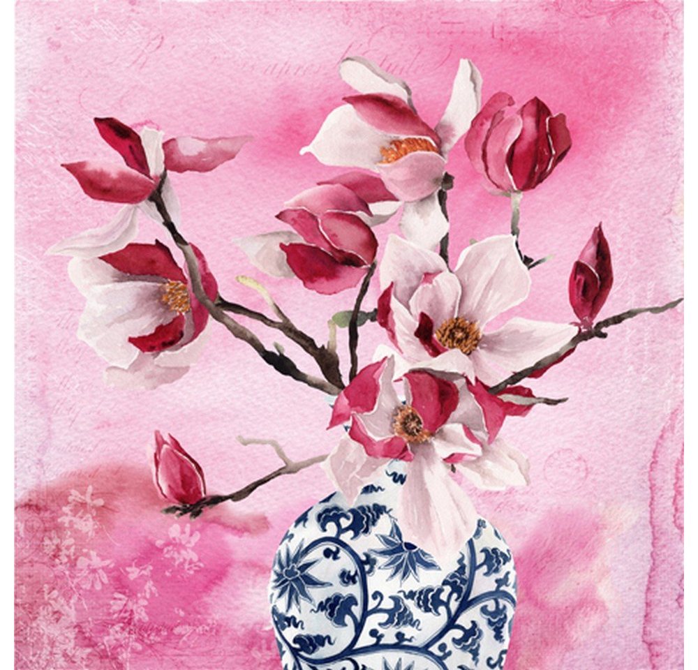 ti-flair Papierserviette 20 Servietten Magnolias En Vase Chinois 33x33cm, (20 St) von ti-flair