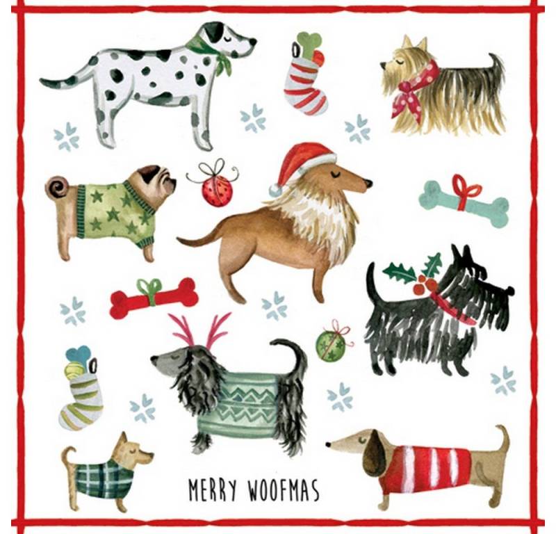ti-flair Papierserviette 20 Servietten Merry Woofmas 33x33cm, (20 St) von ti-flair