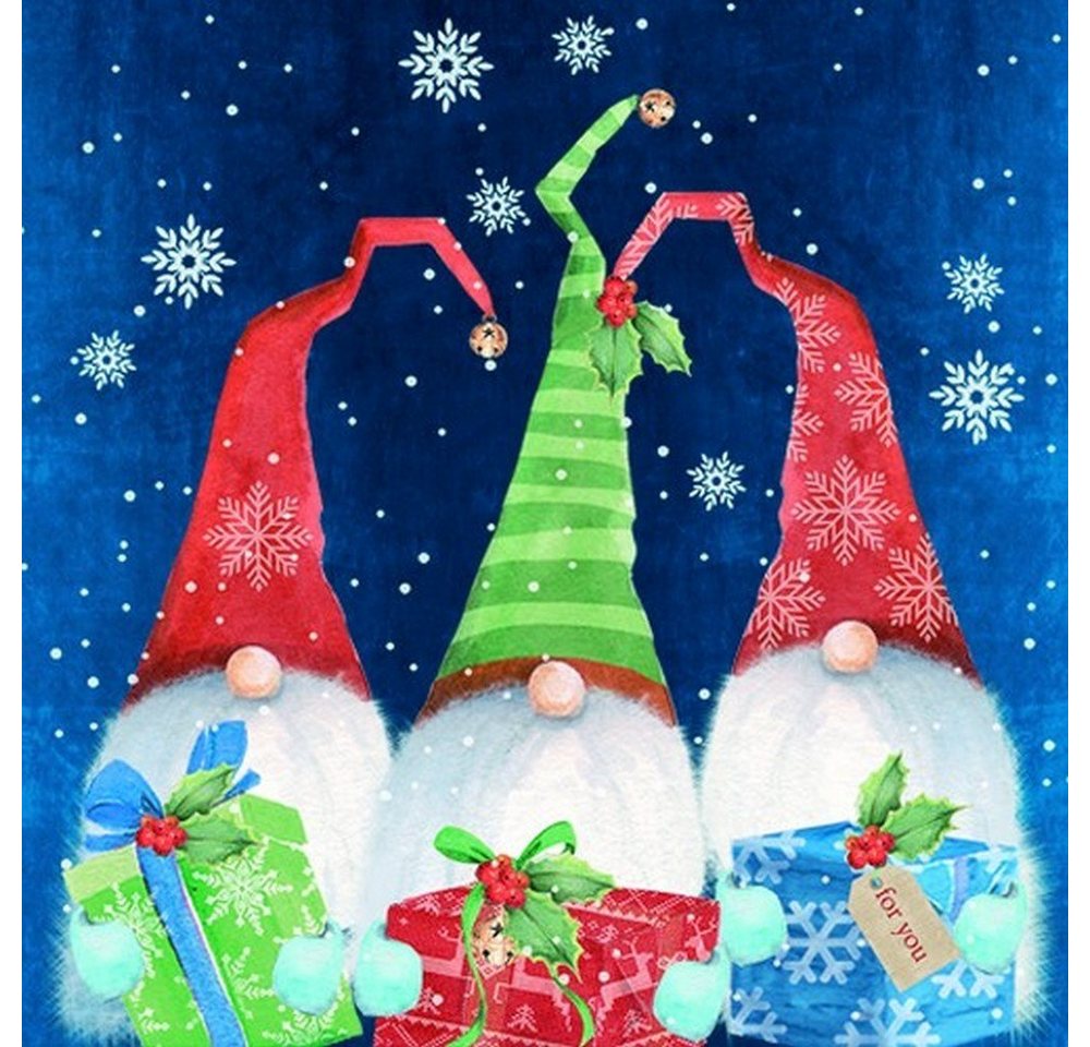 ti-flair Papierserviette 20 Servietten Tomte med Gavor 33x33cm, (20 St) von ti-flair