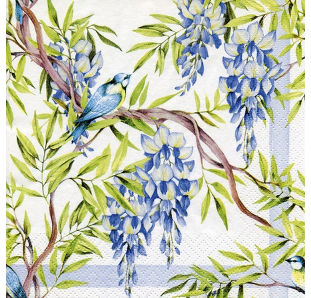 ti-flair Papierserviette 20 Servietten Wisteria blue 33x33cm, (20 St) von ti-flair