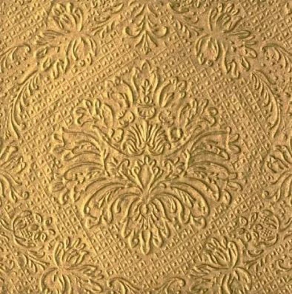 ti-flair Papierserviette Luxury Gold Design Napkins / Servietten Lunch 33x33cm - geprägt, (20 St), Decoupage, Serviettentechnik geeignet von ti-flair